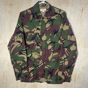 J. CREW Wallace & Barnes Camo Chore Coat Jacket Green Brown Military Medium XS